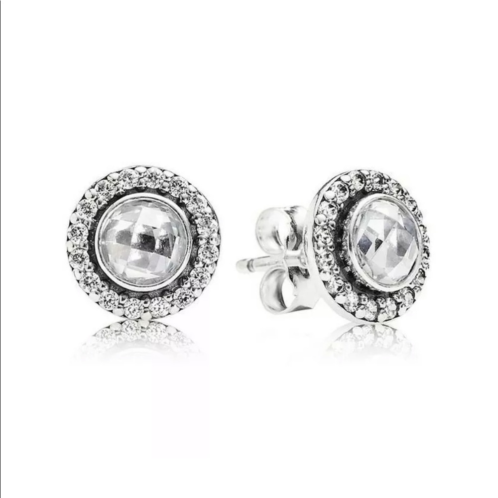 Pandora Classic Elegance Stud Earrings, Clear Cubic Zirconia